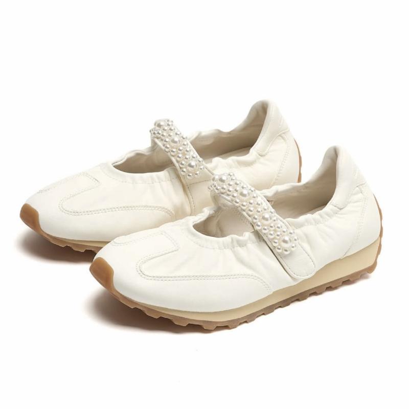 メアリージェーンシューズ レディース 厚底 バレエ風 トレーニングシューズ スポーツスタイル ローカット マジックテープ ユニークデザイン 軽量 快適 通勤 通学 日常使い 吸湿速乾 伸縮性 ハイカット風 フラットシューズ スニーカー フラット ピンク系