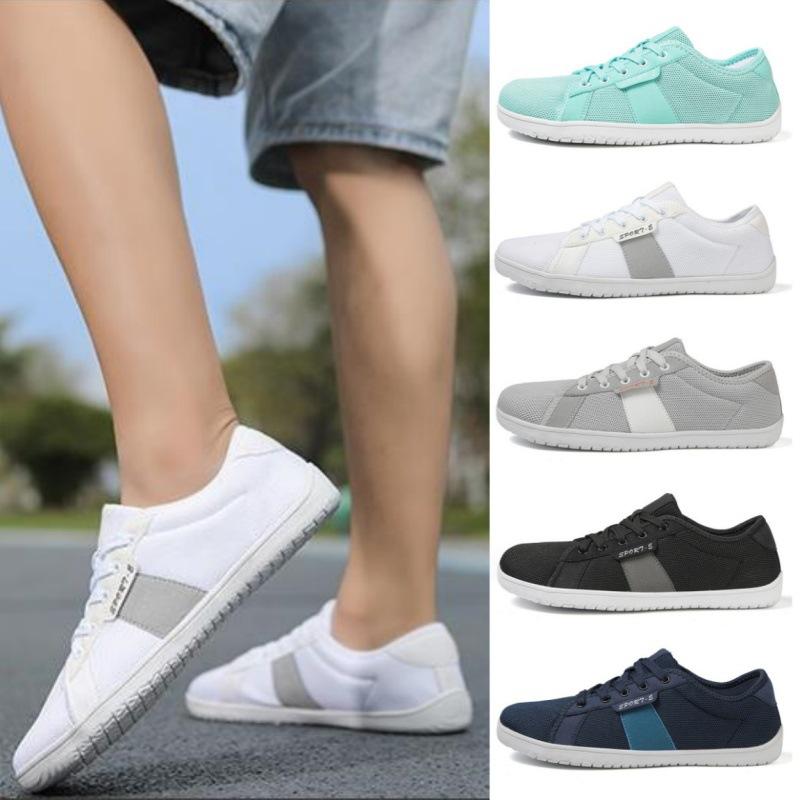 スニーカー 男女兼用 ワイドトゥ ベアフット フライニット ゆったり スポーツ 大きめサイズ ワイドフィット カジュアル ハイキング 通勤 通学 アウトドア 軽量 吸湿速乾