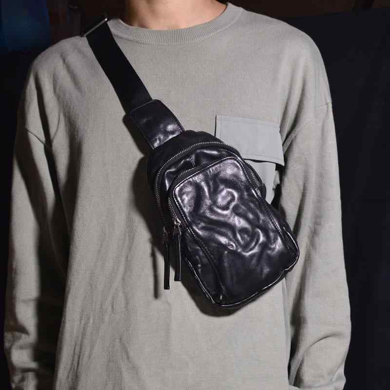 メンズ 牛革 チェストバッグ 本革 斜めがけ ショルダーバッグ カジュアル ウエストバッグ 小型 バックパック シンプル 真皮 肩掛け 休閑 斜跨 腰包 斜肩 挎包