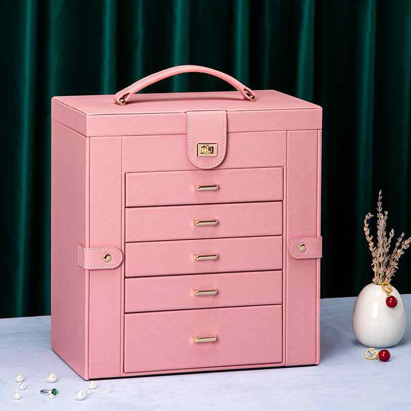 ジュエリー 収納ボックス 男女兼用 多層 ポータブル アクセサリー ケース ピアス イヤリング 指輪 ネッ..