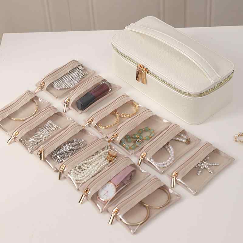 ジュエリーボックス アクセサリーケース 男女兼用 旅行用 ポータブル 収納セット イヤリング ピアス 指..