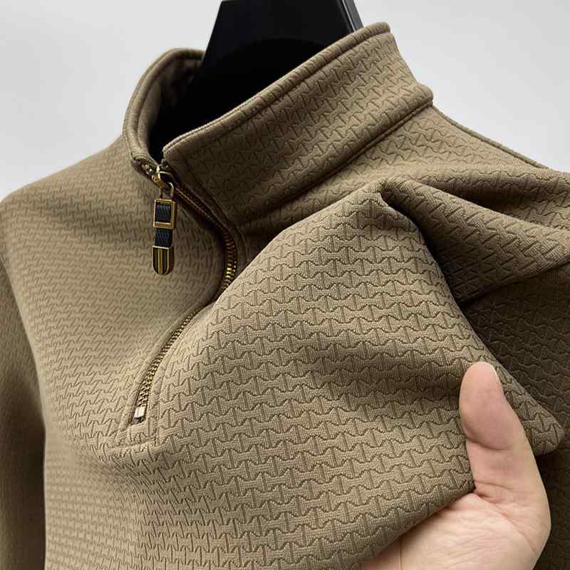 ・スタイル: 軽熟カジュアル・デザイン: プルオーバー・襟型: スタンドカラー・袖丈: 長袖・フード: あり・厚み: 加絨・主素材: ポリエステル90.9%、スパンデックス9.1%・生地: 化学繊維混紡・加工: 提花・色: キャメル,グレー...