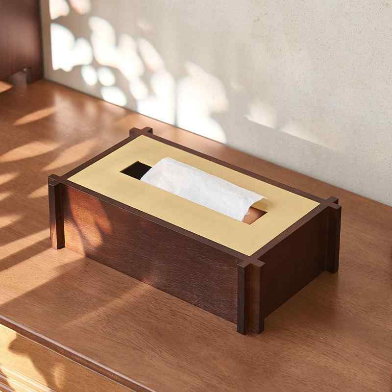 ティッシュボックス リビングルーム デスクトップ 紙巾箱 実木 紅木 木製 天然木 高級感 軽奢 クリエイ..