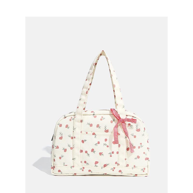 レディース トートバッグ 通勤 大容量 キャンバス フラワー柄 ショルダー ハンドバッグ かわいい 日常使い 軽量 肩掛け 手提げ 女性向け 花柄プリント シンプル スタイリッシュ