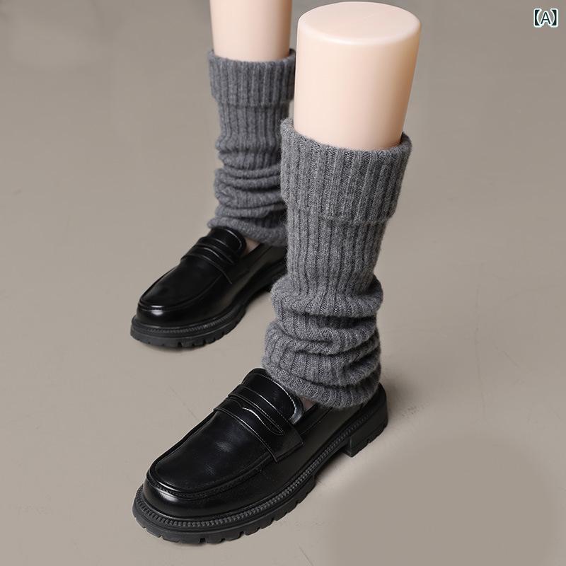 くらしのセロネの秋冬 レディース レッグウォーマー ニット カシミア 100% ロング 暖か ルーズフィット 腿カバー ソックス 針織 羊毛 防寒 伸縮性 履き心地 柔らか ハイウエスト 脚線美 スタイリッシュ 日常使い 通勤 通学 アウトドア 部屋着 接触冷感 吸湿速｜アングル2