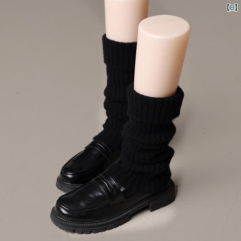 くらしのセロネの秋冬 レディース レッグウォーマー ニット カシミア 100% ロング 暖か ルーズフィット 腿カバー ソックス 針織 羊毛 防寒 伸縮性 履き心地 柔らか ハイウエスト 脚線美 スタイリッシュ 日常使い 通勤 通学 アウトドア 部屋着 接触冷感 吸湿速｜アングル3