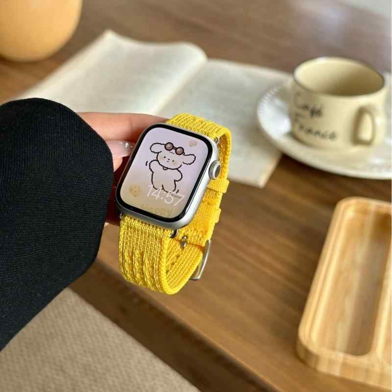 Apple Watch バンド 男女兼用 ニット 編み込み ナイロン素材 9対応 Ultra2対応 8対応 7対応 軽量 柔軟 快適 スタイリッシュ 日常使い スポーツ ビジネス