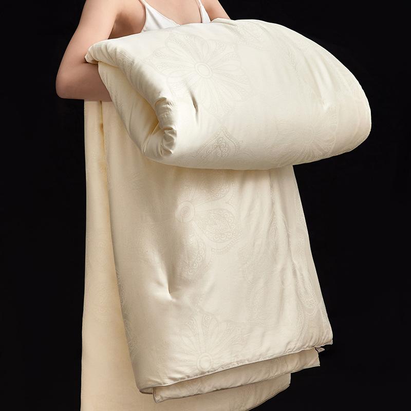 掛け布団 秋冬 高級感 絹 100% 純桑蚕絲 被芯 加厚 保温 暖か 手作り 軽量 吸湿 速乾 通気性 滑らかな肌触り 天然繊維 低アレルギー 春秋薄型 ベッド 寝室 家族用 男女兼用