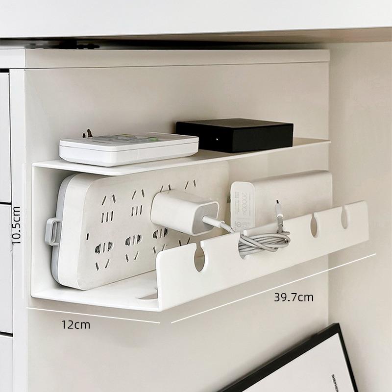 デスク下 ケーブル整理ラック 無孔 家庭用 収納ボックス プラグ排插 データ線固定 置物架 巻線器 整理..