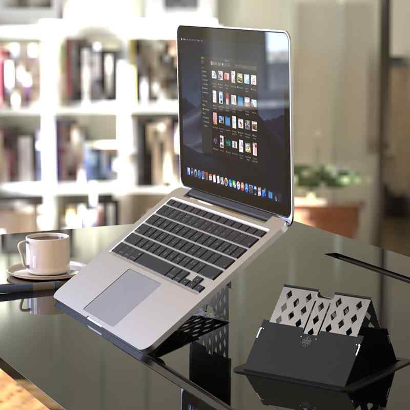ノートPCスタンド 折りたたみ アルミ合金 両方向調整 昇降式 散熱 金属製 ポータブル 軽量 デスクワーク 在宅 オフィス 通勤 通学