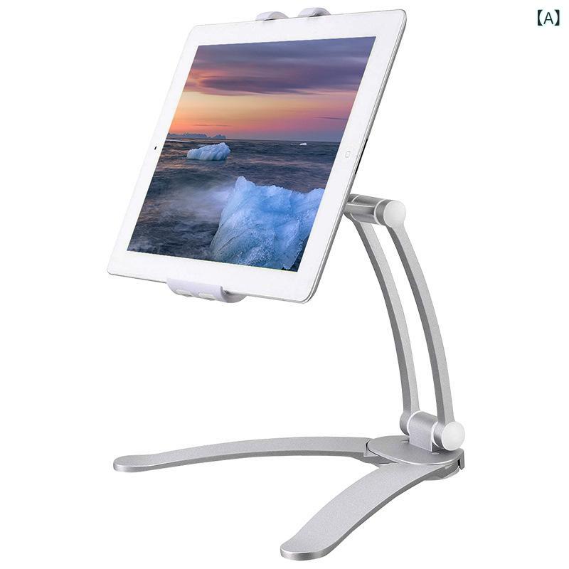 タブレットスタンド 男女兼用 壁面貼り付け式 固定ホルダー 壁掛け ノートPC 対応 オフィス デスク ベ..