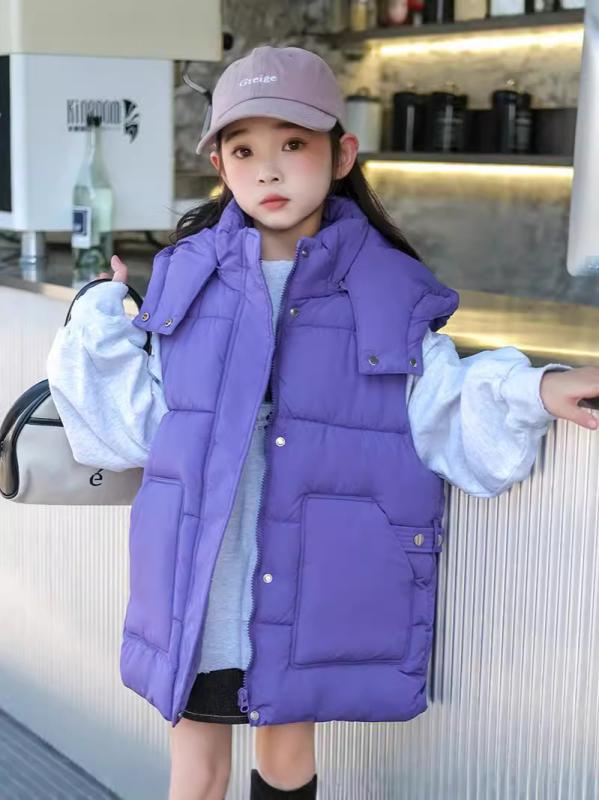 キッズ 女児 秋冬 ベスト 厚手 保暖 暖か ダウンコットン 馬甲 背心 保温 軽量 綿素材