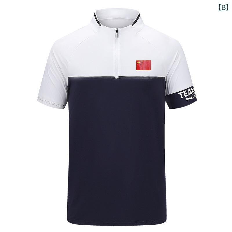 短袖 立襟 スポーツ POLOシャツ 接触冷感 弾力 無痕 Tシャツ ゴルフ マラソン 審判...