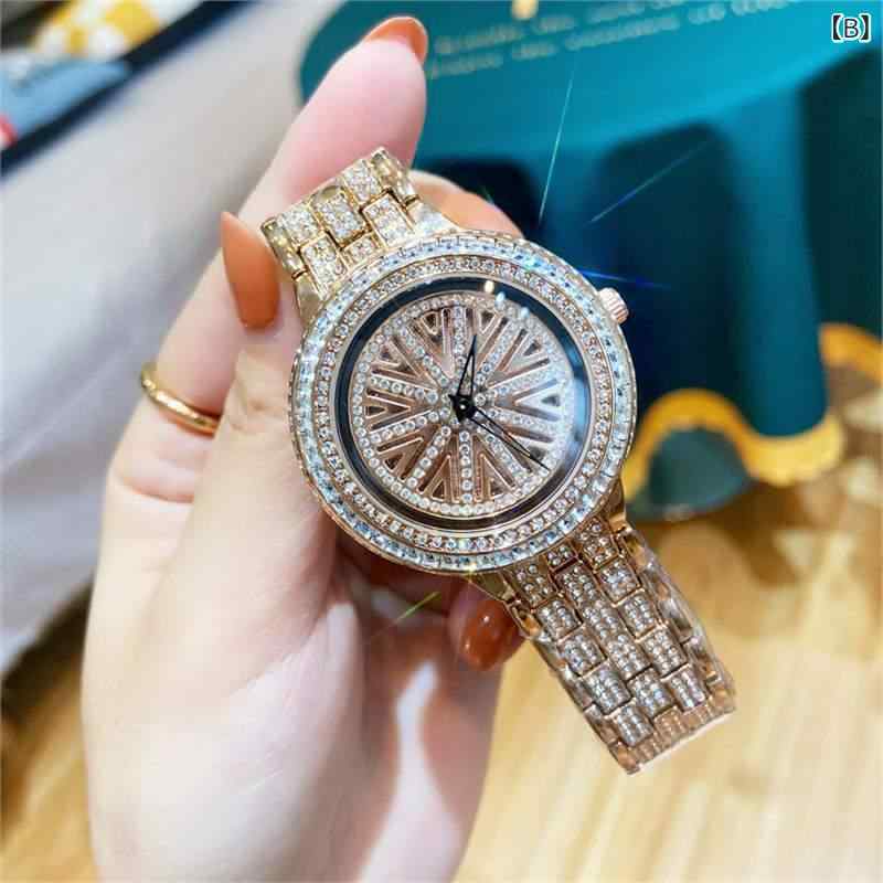 腕時計 レディース ラッキーアイテム 満天星 ジルコニア 大文字盤 高級感 上品 エレガント ファッション アクセサリー 日常使い スタイリッシュ 輝く デザイン