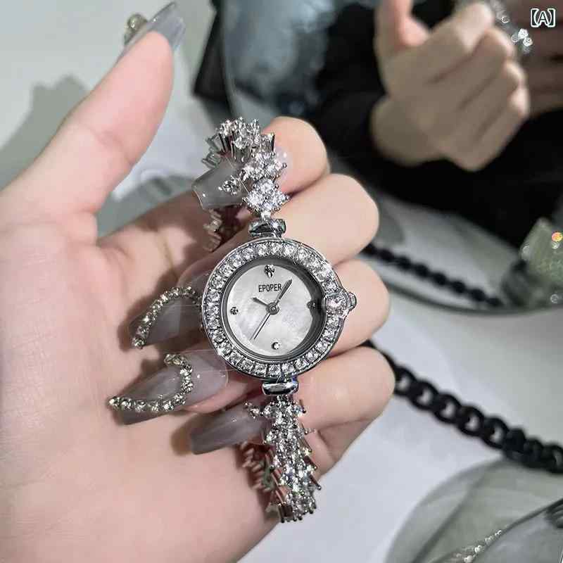 レディース 腕時計 高級感 軽奢 フルジルコニア インスタ風 小衆 デザイン ファッション アクセサリー エレガント スタイリッシュ 日常使い 通勤 ビジネス カジュアル 上品 輝き