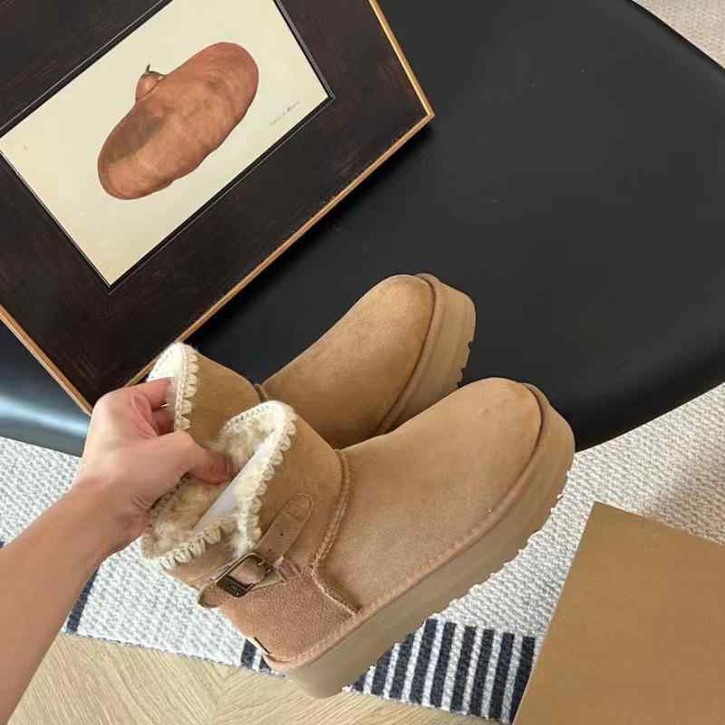 スノーブーツ レディース 秋冬 厚底 羊皮 毛毛 ファー 保温 綿靴 加厚 保暖 暖か ブーツ 雪地 シューズ..