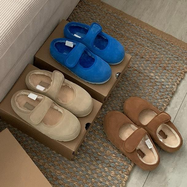 秋冬 レディース メアリージェーンシューズ 本革 羊毛 起毛 フラット かわいい 日常外出 暖か 履き心地 軽量 綿素材 スニーカー ブーツ フラットシューズ ウィメンズ ウィンター シューズ コットン ラムウール シングル シングルシューズ(4.0)