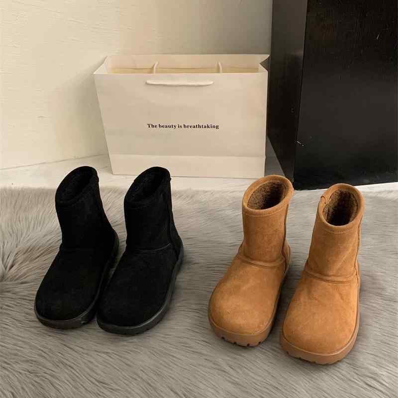 スノーブーツ ウィンターブーツ 男女兼用 本革 羊毛 フリース 厚手 厚底 滑り止め ショートブーツ 綿 ..