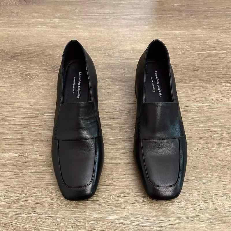 レディース メアリージェーンシューズ 羊革素材 スクエアトゥ 通勤 職場用 春夏 フィット 快適 軽量 吸..