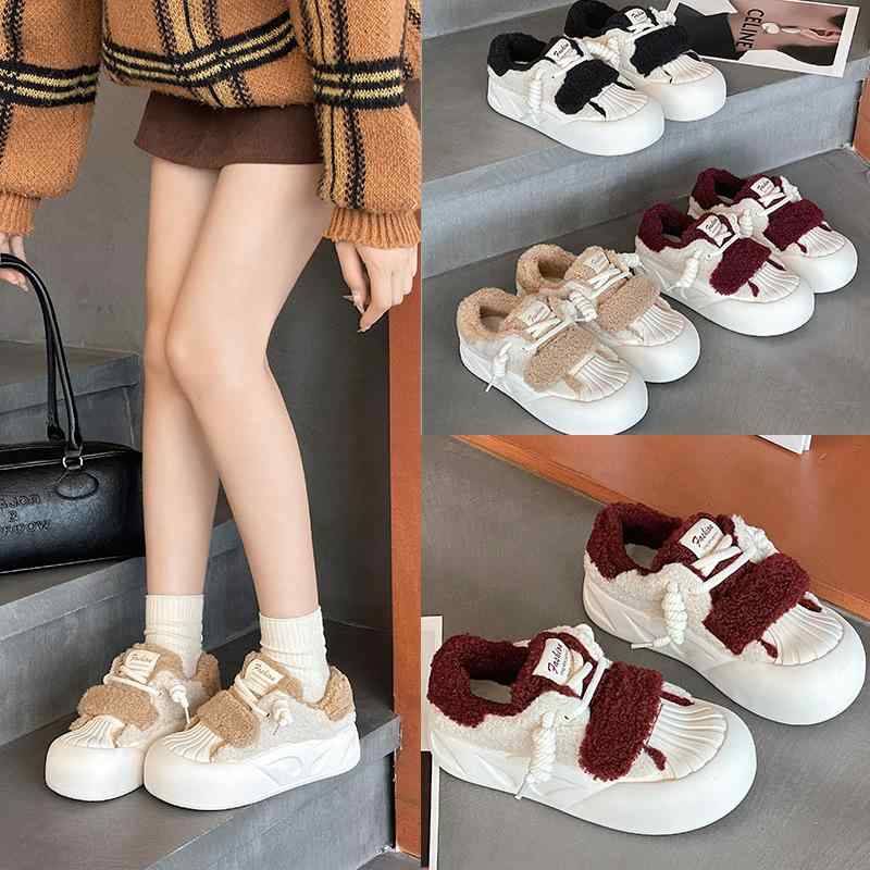 ブーツ レディース 秋冬 暖か ハイカット 防滑 ベルクロ 綿素材 貝殻カップ ピンカラー 身長アップ カ..