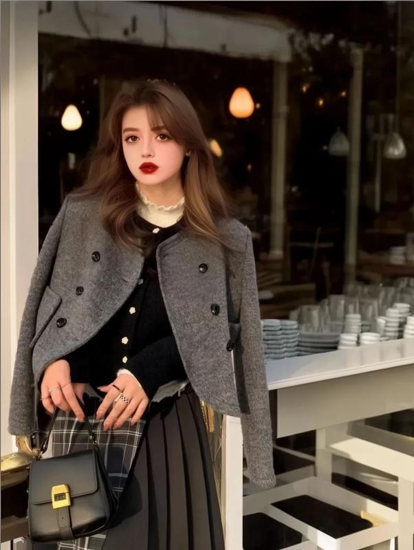 コートレディース秋冬ショート丈リバ...