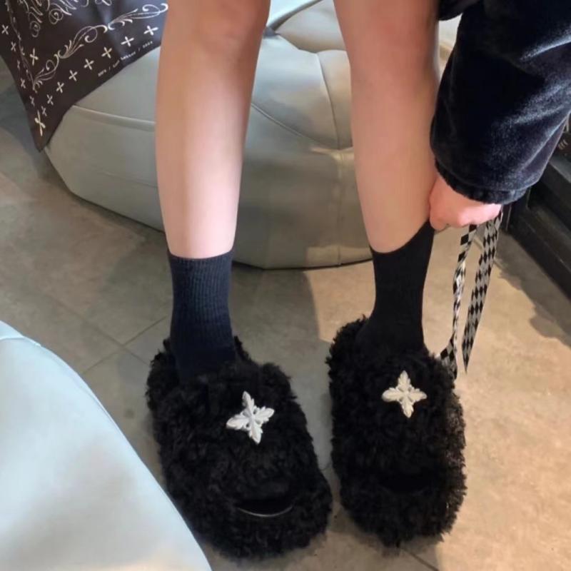 サンダル レディース オープントゥ 一文字ストラップ 羊毛 クロスデザイン フラット ふわふわ 暖かみ 日常使い 秋冬 軽量 通勤 通学 カジュアル 履き心地 抜群 百搭 コーデ 簡単 足元 おしゃれ 女性 人気 スタイル 足元 アクセント 暖房 室内履