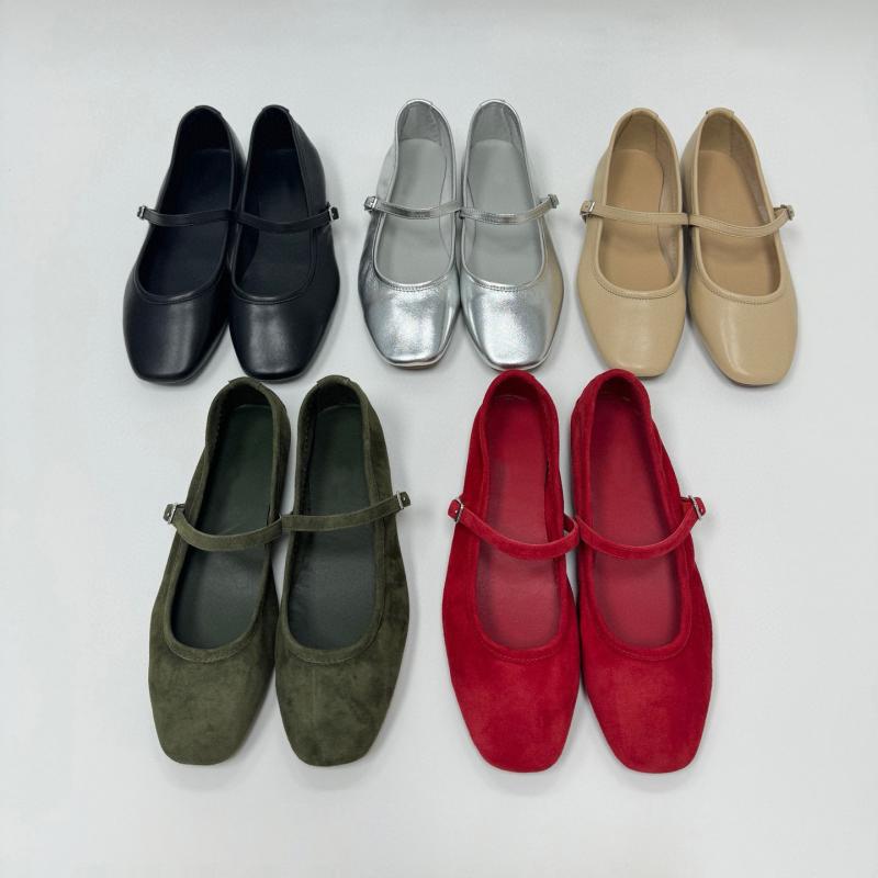 メアリージェーンシューズ レディース レトロ 羊革 フランススタイル バレエ風 フラット ローカット ス..