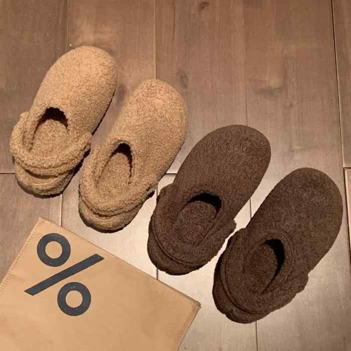 秋冬 レディース ムートン ブーツ 暖か 室内外 2way スリッパ 脚長 ふわふわ アウトドア 休闲 軽量 吸湿速乾