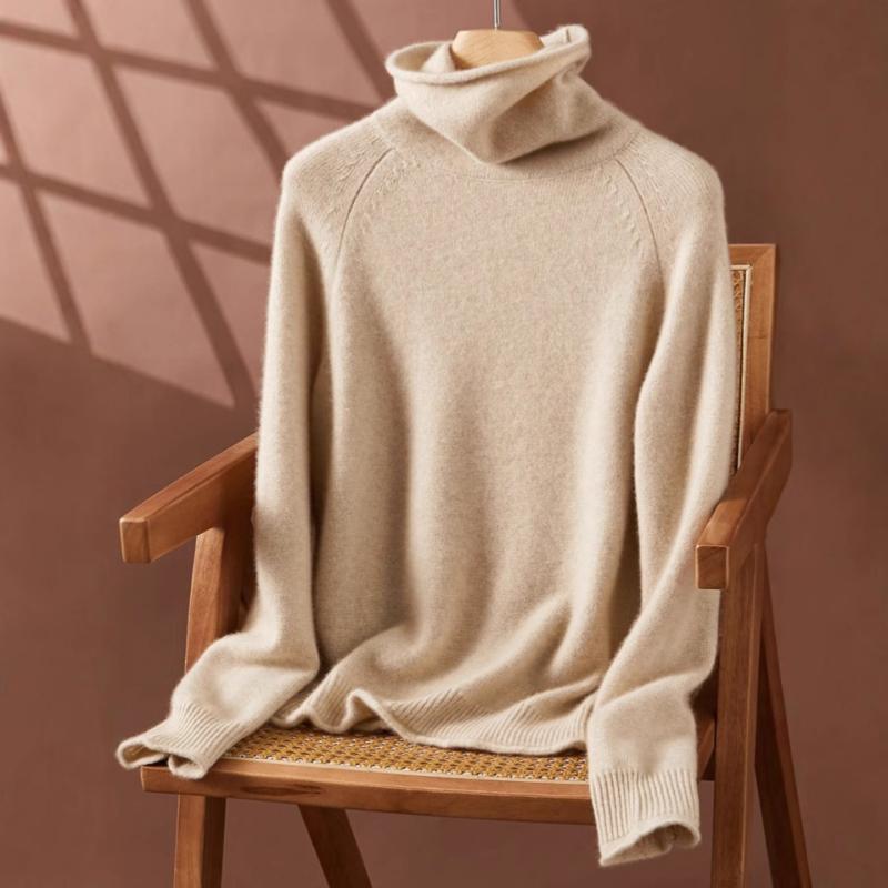 セーター レディース 秋冬 ハイネック プルオーバー ショート丈 羊毛 フリルネック かわいい ニット 暖か 柔らか 着回し 日常使い