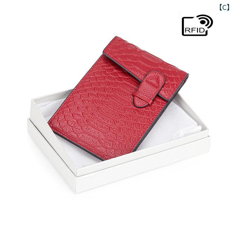 カードケース 男女兼用 RFIDブロック 本革 蛇柄 薄型 大容量 多カードスロット クレジットカード 財布 カードホルダー コンパクト 収納 日常使い セキュリティ 保護 蛇紋柄 真皮 頭層牛皮 防盗