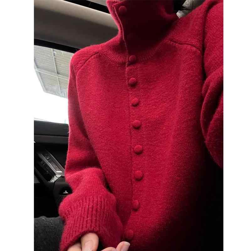 レディース秋冬ハイネックニットカー...