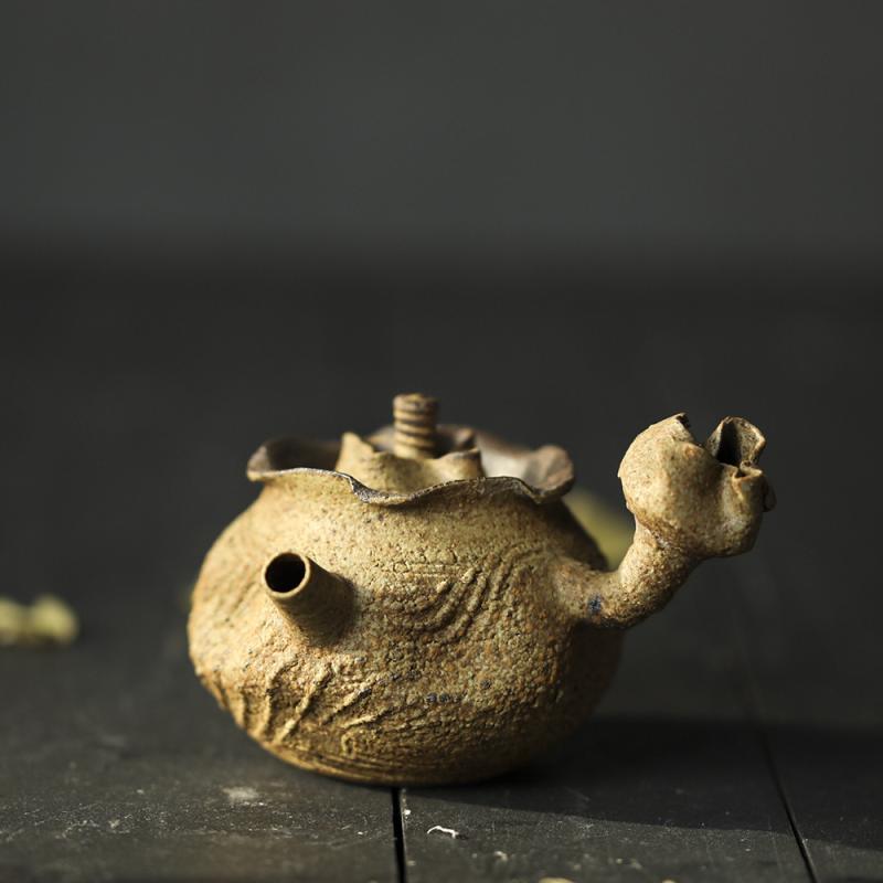 茶壺 紫砂壺 南蛮壺 側把壺 宝瓶型 小泡壺 復古風 侘び寂び 陶芸品 紫砂陶器 手づくり風 中国茶用 煎茶..