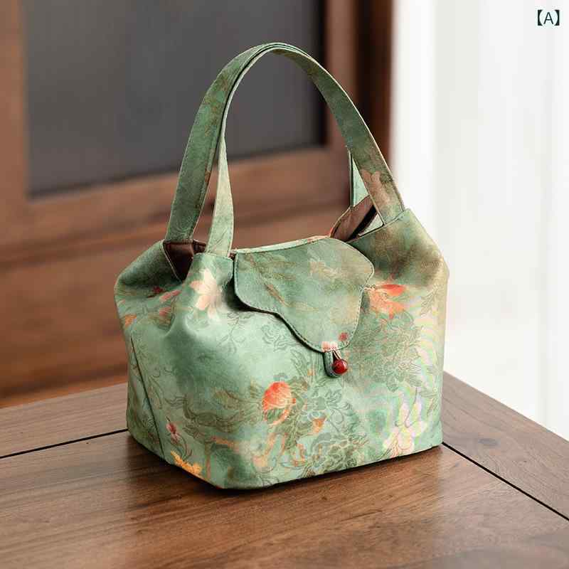 茶具収納バッグ 外出用 旅行 アウトドア 手提げ 超大容量 中華風 レトロ 布製 ポータブル コンパクト 機能的 耐久性 スタイリッシュ 日常使い ギフト向き 伝統柄 軽量 持ち運び便利 多機能 収納力抜群 茶道セット ティーセットケース 布バッグ 手作