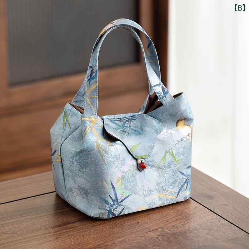 茶具収納バッグ 外出用 旅行 アウトドア 手提げ 超大容量 中華風 レトロ 布製 ポータブル コンパクト 機能的 耐久性 スタイリッシュ 日常使い ギフト向き 伝統柄 軽量 持ち運び便利 多機能 収納力抜群 茶道セット ティーセットケース 布バッグ 手作