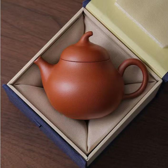 紫砂壺 茶壺 茶具 家庭用 大容量 球孔 濾過 機能 朱泥 梨型 橙皮 色 伝統 陶器 日常 ティータイム コレ..