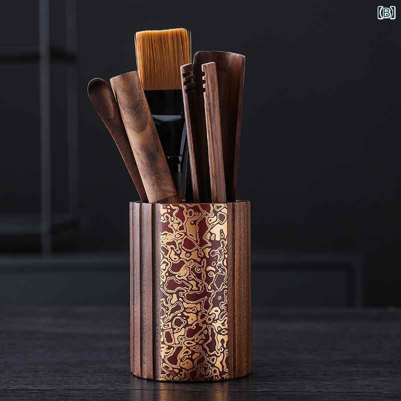 茶道セット 家庭用 くるみ木 六君子 高級感 茶夹 茶勺 アクセサリー 功夫茶 泡茶ツール 茶芸