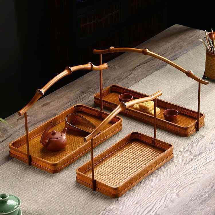 竹編みかご 手提げ 収納バスケット 果物入れ 茶具収納 レトロ 漆塗り ポータブル 手工芸 軽量 耐久性 通年 家庭用 インテリア雑貨 ナチュラル素材 日常使い ギフト対応