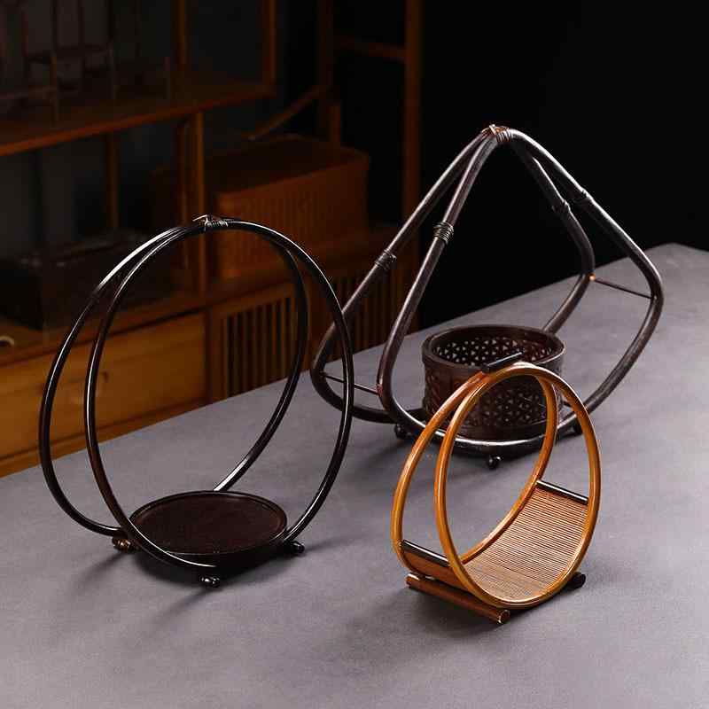 竹編み 花籠 挿花器 花器 花芸 茶道 中華風 置物 日式 禅意 インテリア 茶室 書斎 ホテル 飾り 竹製 ク..