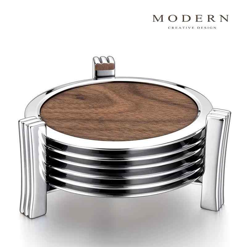 茶器アクセサリー 黒胡桃木 水晶 ジルコニア 功夫茶 杯垫 コースター 断熱トレイ ガラスカップ マット ..