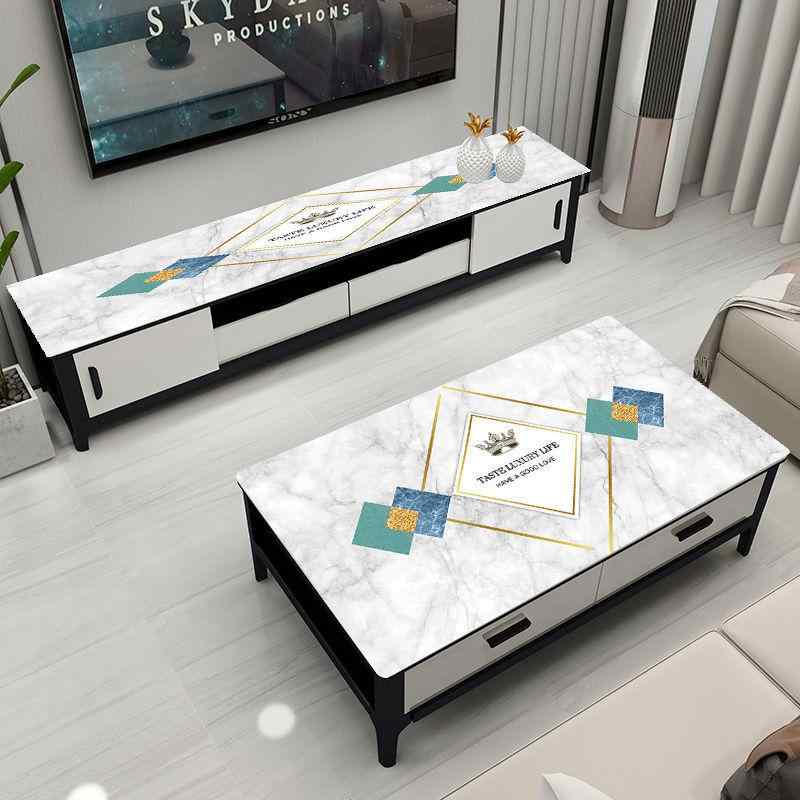 テーブルカバー 防水 防油 柔軟 PVC 長方形 3Dプリント 免洗 拭き取り簡単 テレビ台用 リビング ダイニ..