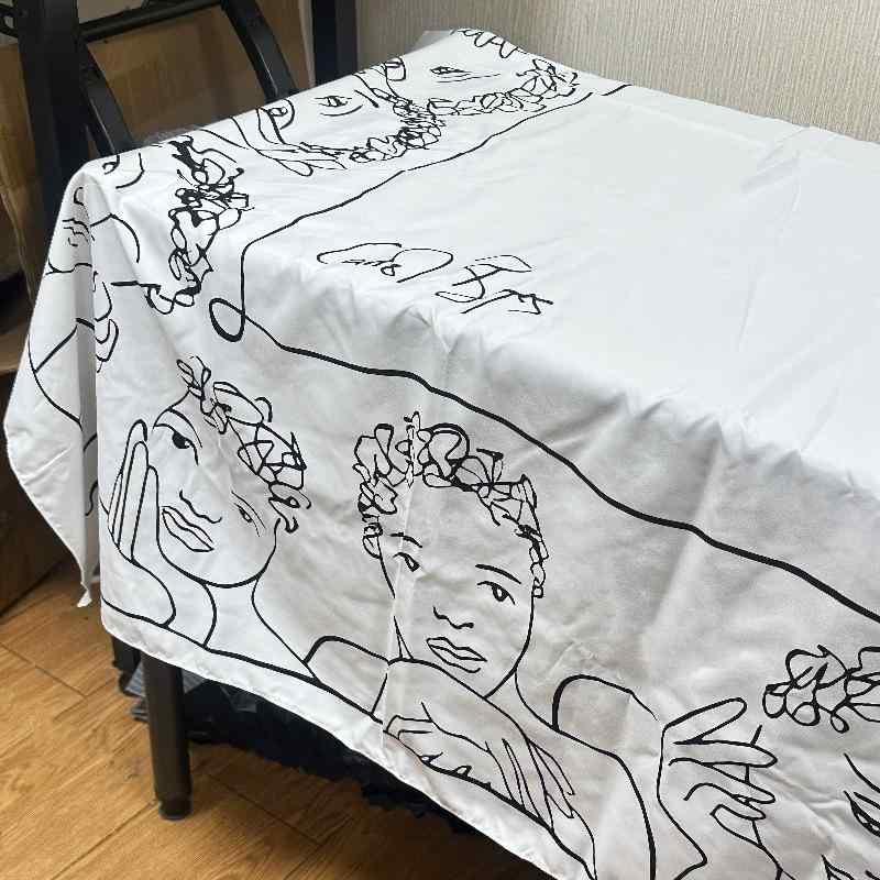 テーブルクロス 家庭用 スケッチ柄 シンプル 防水 レトロ フレンチスタイル 食卓布 ティーテーブルクロ..