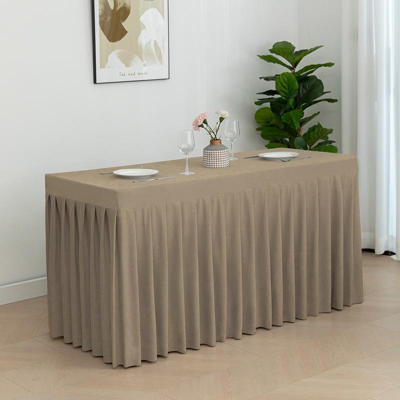 テーブルスカート 会議用 長方形 長条型 ビジネス 展覧会 室内 シンプル スウェーデン絨布 布製 テーブルカバー 布芸 長テーブル 商用 イベント デスククロス フェルト調 柔らかい素材 保護カバー 装飾スカート