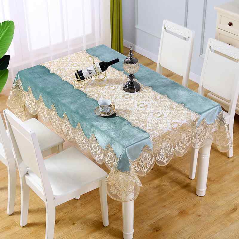 テーブルクロス 家庭用 ヨーロッパ風 刺繍レース 長方形 リビング ティーテーブルカバー ダイニングテ..