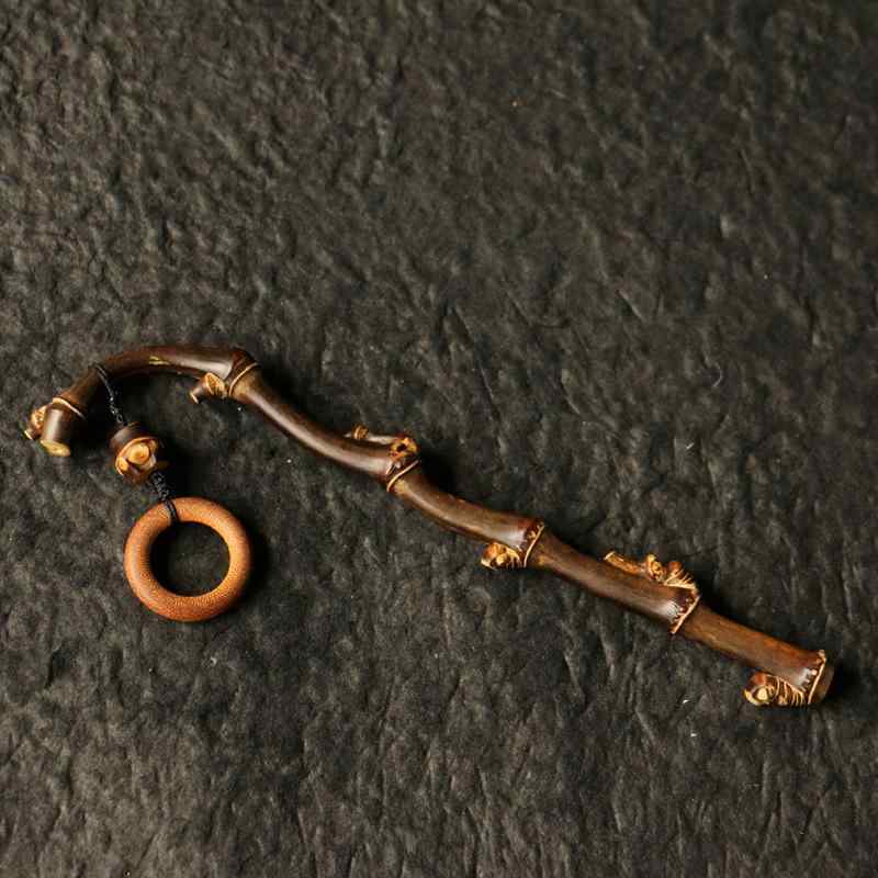 竹彫り 紫竹 多節鞭 手持ち工芸品 把玩密節竹竿 異形竹製品 インテリア小物 伝統工芸 天然素材 コレクションアイテム