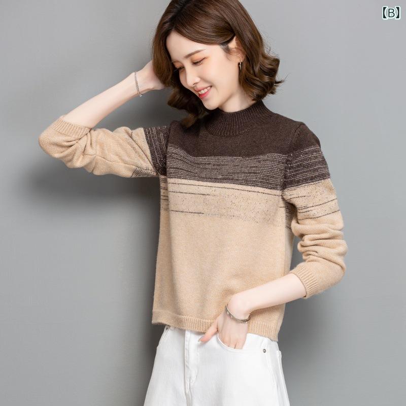 ニットセーター レディース 秋冬 小柄 厚手 ハーフハイネック 短め インナー レイヤード ベースレイヤー 接触冷感 吸湿速乾 おしゃれ トップス