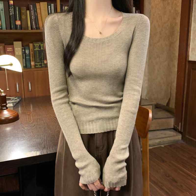 ・素材: ポリエステル・形状: スリム・袖タイプ: スタンダード・首元: クルーネック・袖丈: 長袖・着丈: 普通 (50-65cm)・カラー: フラワーカメル,アプリコット,グリーン,グレー・サイズ: S,M,L・組み合わせ: 単品・スタ...