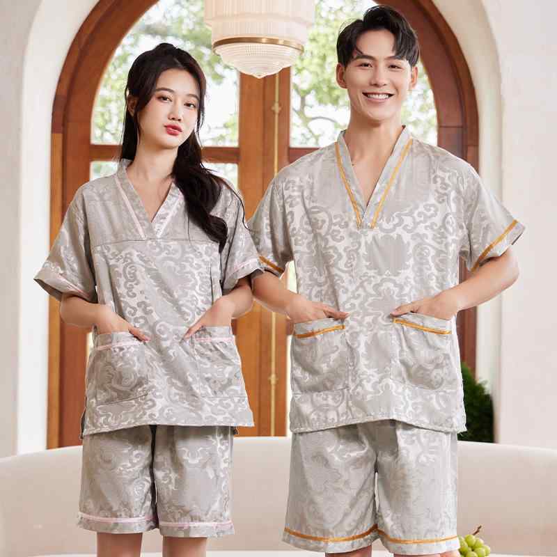 サウナ服 男女兼用 高級感 汗蒸服 桑拿服 温泉服 足浴服 足疗服 按摩服 湯泉服 洗浴服