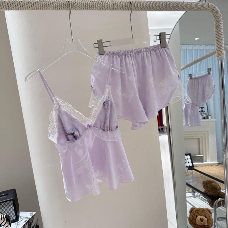 レディース 寝間着 4点セット 接触冷感 セクシー キャミソール スリープローブ 胸パッド付き ルームウ..