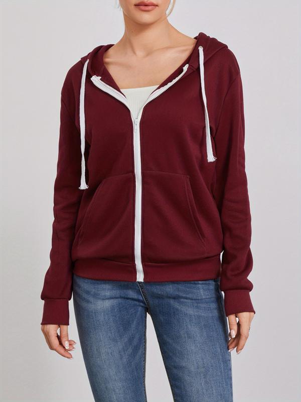 Rakuten - レディース パーカー 長袖 フード ジッパー ソリッドカラー クラシック スタイル カジュアル トップス アウトドア 軽量 吸湿速乾 コットン 混 ブラック グレー ネイビー ピンク ベージュ