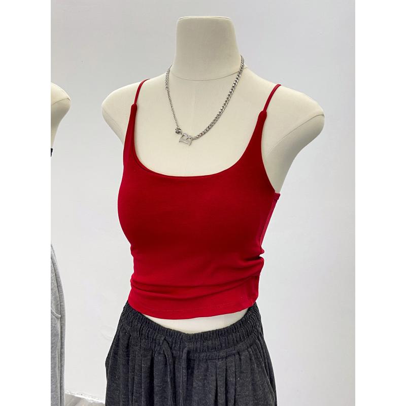 ・デザイン: 吊帯・丈: 短め(40-50cm)・素材: コットン・コットン含有量: 30%以下・色: レッド,グレー,ホワイト,ブラック,アプリコット・サイズ: S,M,L・スタイル: 通勤・性別: 女性